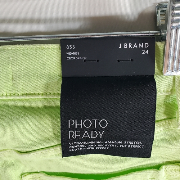 NEW J Brand Skinny Cropped Jeans Lime Shockwave Green Womens Size 24 - Picture 6 of 9